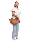 Isabella Rhea borsa Hobo ADNANA vera pelle-Cognac