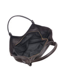 Isabella Rhea borsa Hobo ADNANA vera pelle-Marrone Scuro