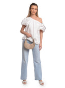 Isabella Rhea Borsa mini HOBO TEREZA in vera pelle - tortora
