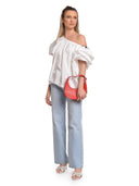 Isabella Rhea Borsa mini HOBO TEREZA in vera pelle-Rosso