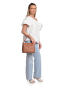 Isabella Rhea Borsa a tracolla GLORIA in vera pelle-Cognac