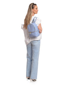 Isabella Rhea Zaino MERIT in vera pelle-Azzurro