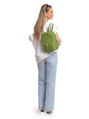 Isabella Rhea Zaino MERIT in vera pelle-Verde