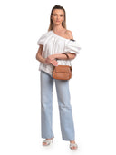 Isabella Rhea borsa a mano HILDA vera pelle-Cognac