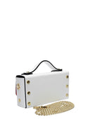 Isabella Rhea Borsa Mini con manico ISOLDE in vera pelle-Bianco