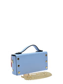 Isabella Rhea Borsa Mini con manico ISOLDE in vera pelle-Azzurro