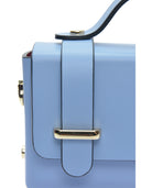 Isabella Rhea Borsa Mini con manico ISOLDE in vera pelle-Azzurro