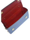 Isabella Rhea Borsa Mini con manico ISOLDE in vera pelle-Azzurro