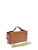 Isabella Rhea Borsa mini con manico ISOLDE in vera pelle-Cognac