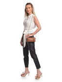 Isabella Rhea Borsa mini con manico ISOLDE in vera pelle-Cognac