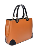 Isabella Rhea Geanta de mana  Livia piele naturala negru/cognac