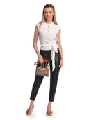Isabella Rhea Borsa a tracolla IOANA in vera pelle-Talpa/Cognac