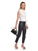 Isabella Rhea Borsa a tracolla IOANA in vera pelle-Nero