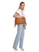 Isabella Rhea Borsa a tracolla OTILIA in vera pelle - Cognac