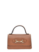 Isabella Rhea Borsa mini con manico SANDRA pelle naturale-cognac