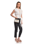 Isabella Rhea Borsa mini con manico SANDRA in vera pelle-Oro