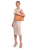 Luisa Vannini Borsa a tracolla VENERA in vera pelle - cognac