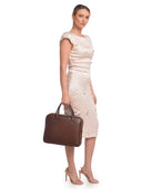 Luisa Vannini Borsa porta PC SIMONA pelle naturale-Marrone
