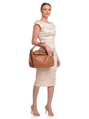 Luisa Vannini borsa a spalla Hobo TAMARA in pelle naturale-Cognac