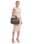 Luisa Vannini borsa Hobo TAMARA pelle naturale-Marrone Scuro