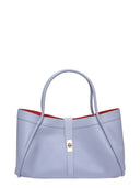 Luisa Vannini Borsa Tote PAULA in vera pelle-Azzurro