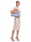 Luisa Vannini Borsa Tote PAULA in vera pelle-Azzurro