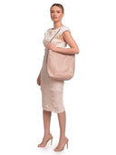Luisa Vannini borsa Hobo ROXANA in vera pelle - Rosa cipria