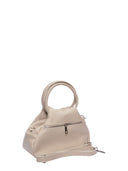 Luisa Vannini borsa a manico superiore YVONNE in vera pelle-beige