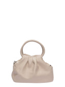 Luisa Vannini borsa a manico superiore YVONNE in vera pelle-beige