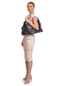 Luisa Vannini borsa Hobo ELIANA in vera pelle-Nero