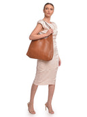 Luisa Vannini borsa Hobo ANNA pelle naturale-Cognac