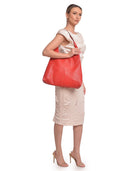 Luisa Vannini borsa Hobo ANNA pelle naturale-Rosso
