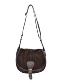 Luisa Vannini Borsa a tracolla RENATA in vera pelle - Marrone Scuro