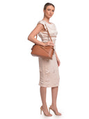 Roberta M Borsa a tracolla RODICA in vera pelle-Cognac