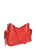 Roberta M Borsa a tracolla RODICA in vera pelle-Rosso