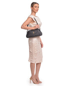 Borsa baguette ARIADNA in vera pelle Roberta M-Nero