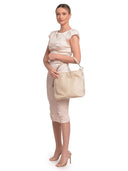 Roberta M Borsa a tracolla LAETITIA in vera pelle - beige