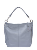 Roberta M Borsa a tracolla LAETITIA in vera pelle-Azzurro chiaro