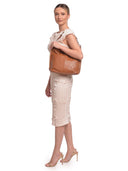 Roberta M Borsa a tracolla LAETITIA in pelle naturale-Cognac