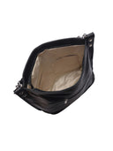 Roberta M Borsa a tracolla LAETITIA vera pelle-Nero