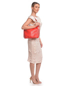 Roberta M Borsa a tracolla LAETITIA in vera pelle - Rosso