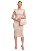 Roberta M Borsa a tracolla ROSA pelle naturale-beige