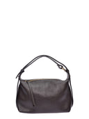 Roberta M Borsa a tracolla ROSA in vera pelle-Marrone Scuro