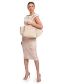 Roberta M Borsa a tracolla Aurora in vera pelle-beige