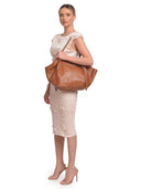Roberta M Borsa a tracolla Aurora pelle naturale-Cognac