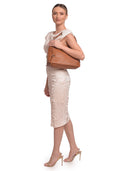 Roberta M Borsa a tracolla JOANNA in vera pelle - cognac