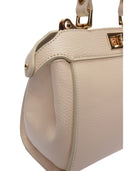 Roberta M borsa a mano AMALIE vera pelle-beige