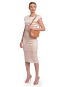 Roberta M Borsa a tracolla DALIA in vera pelle - Cognac