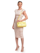 Roberta M borsa baguette ANEMONE pelle naturale-Giallo limone