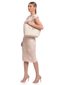 Roberta M Borsa a tracolla ZOLA in pelle naturale-beige